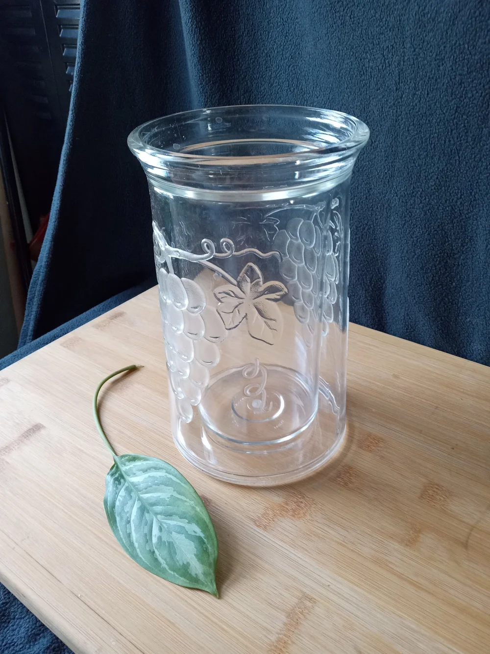 ICELESS WINE CHILLER PRODYNE COOLER Clear Acrylic Double Walled Grapevine Design